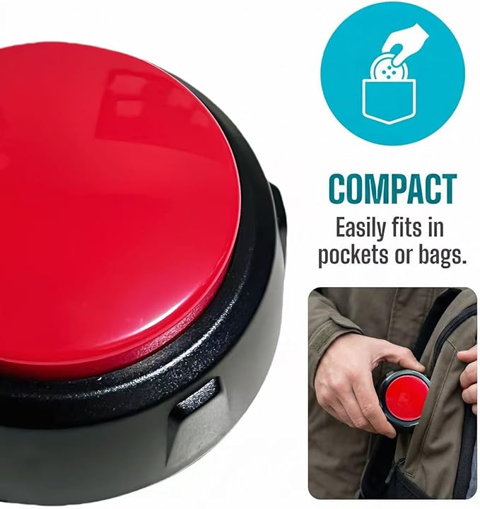 Dog Buttons for Communication, Recordable Button for Dog Starter Training, 30-Second Clear Speech Recording Pet Talking Buttons for Cats and Dogs, Non-Verbal Kids Speech Aid(Red, Colour)
