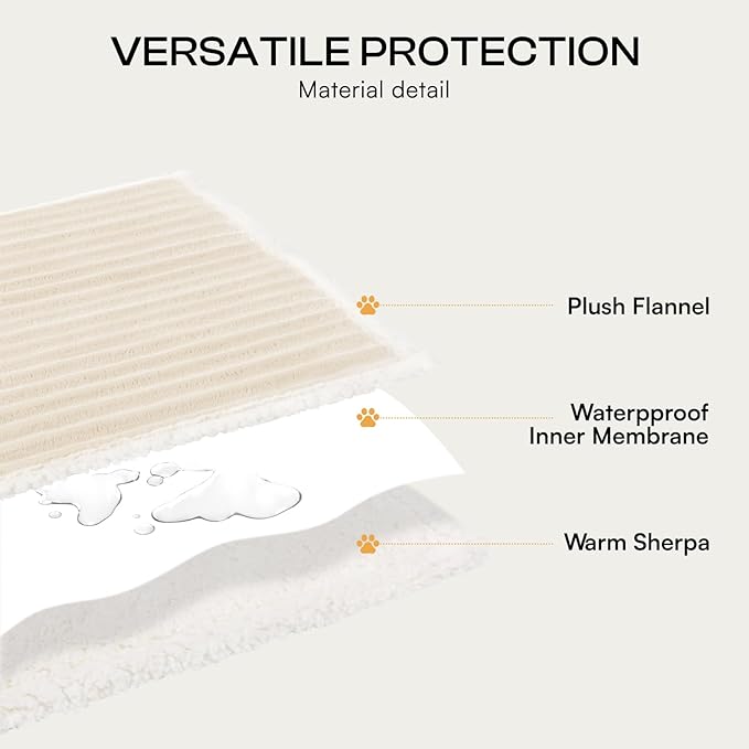 Luciphia Waterproof Dog Blanket for Large Dogs Ultra-Soft Calming Cut Pile Flannel Throw Durable & Warm Furniture Protection for Couch Bed Pet Human Blanket Machine Washable Soft White,XL(85''x57'')