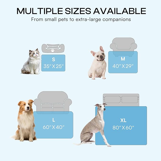 Luciphia Premium Cooling Dog Blanket Washable Q-MAX>0.5 Small Medium Large Pet Mat Puppy Cat Self-Cooling Soft Breathable Calming Throw for Sofa Crate Bed (Light Grey,29x40 inches)