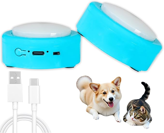 Rechargeable Dog Buttons (2-Pack), High-Sensitivity Talking Buttons for Communication, 24s Voice Recording for Pet Training