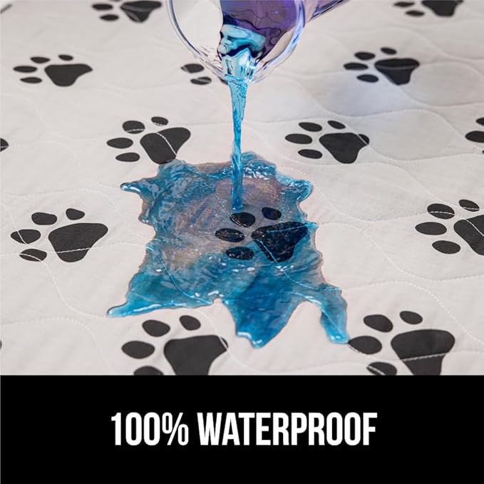 GORILLA GRIP Washable Puppy Pads, 40x26 Pack of 2, Slip Resistant Dog Crate Mat, Waterproof Cloth Pee Pad for Training Puppies in Playpen, Reusable Pet Incontinence Blanket, Protects Sofa, Furniture