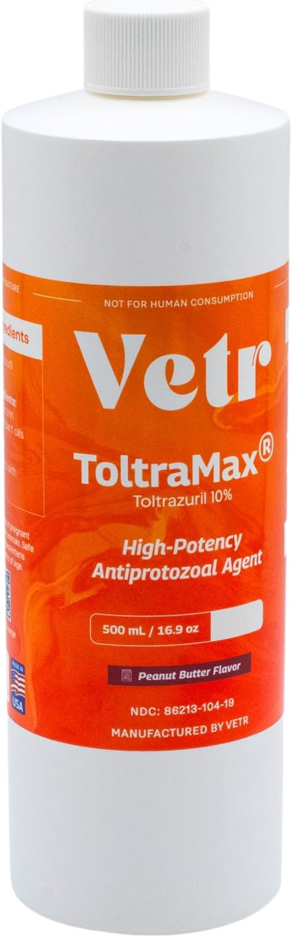 Toltrazuril 10.0% for Horses, Dogs, Cats, 500mL/16.9 Ounce, for Non-Food Chain Animals, Peanut Butter