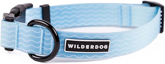 Wilderdog Waterproof Dog Collar - Repels Water & Dirt - Medium 13"-18" - Saltwater