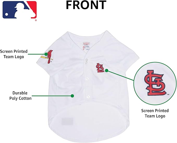 Official MLB St. Louis Cardinals Pet Jersey for Dogs & Cats, Size XX-Large - Stylish Baseball Jersey for Your Furry Fan- Show Off Team Spirit with The Perfect Fan Apparel Gear for Pet, Dog & Cat