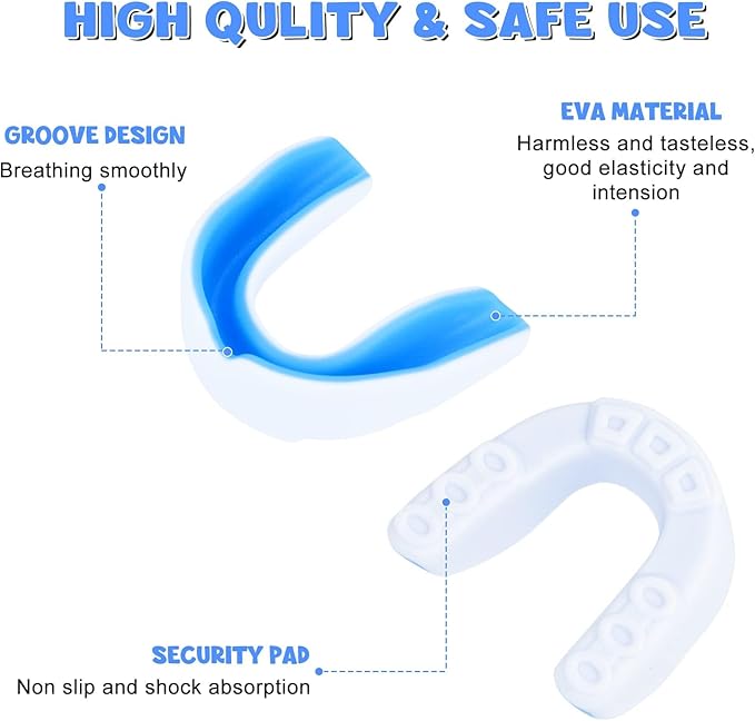 MENOLY 6 Pack Kids Mouth Guard, Toddler Sport Mouth Guard Kids with 6 Portable Cases for Football Basketball Boxing MMA Wrestling Hockey