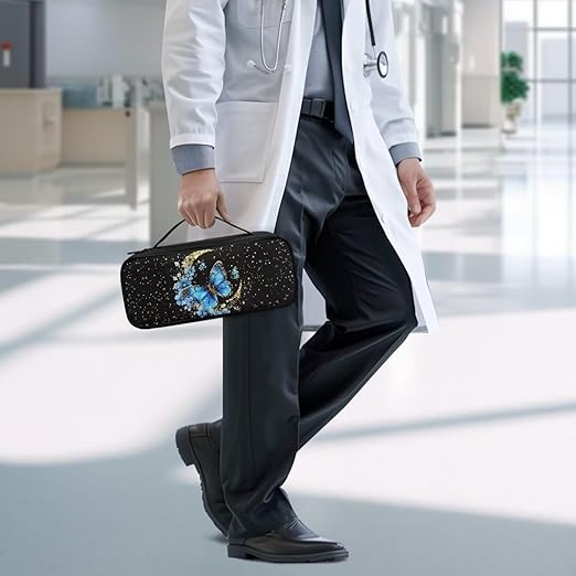 Gomyblomy Stethoscope Case for Classic III, Moon Butterfly Stethoscope Holder Bag with Extra Room for Lightweight II S.E, Cardiology IV Diagnostic, Acoustica Deluxe Stethoscopes