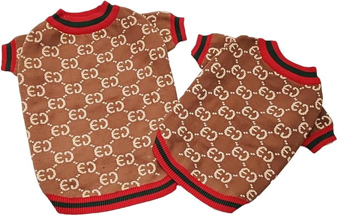 Luxury Dog Sweater – Soft Knit Designer Pet Outfit for Small Dogs & Puppies, XS–L, Stylish Warm Clothing for Yorkies, Chihuahuas, Dachshunds, Maltese, French Bulldog