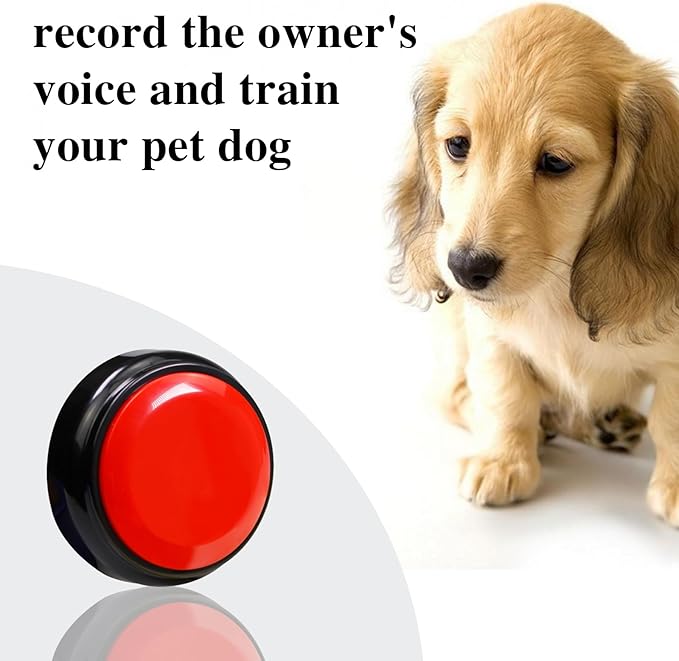 Recording Button,Voice Recorder Button 30 Second,Talking Buttons,Record Sound Button for Gift Education,Easy Button,Funny Office Gift,Includes 2*AAA Batteries (Red)