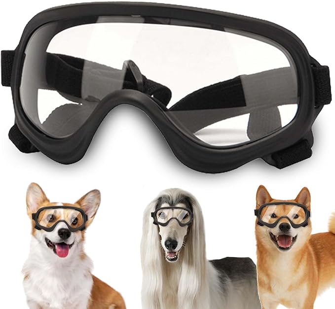 Dog Sunglasses,Doggles Anti-UV Protection, Pet Sunglasses with Adjustable Strap, Suitable for Motorcycle Car Driving Bike Riding Hiking Swimming Wind Dust Fog Dog Eye Protection