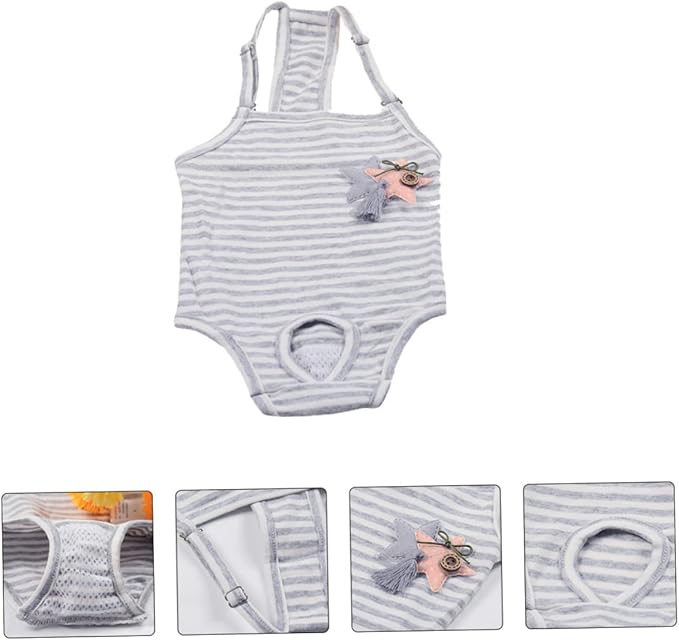 VILLCASE Female Dog Diapers Reusable Washable Dog Period Panties with Adjustable Suspenders Absorbent Pet Physiological Pants for Heat Cycle Size M 14.6X7.1 Inch
