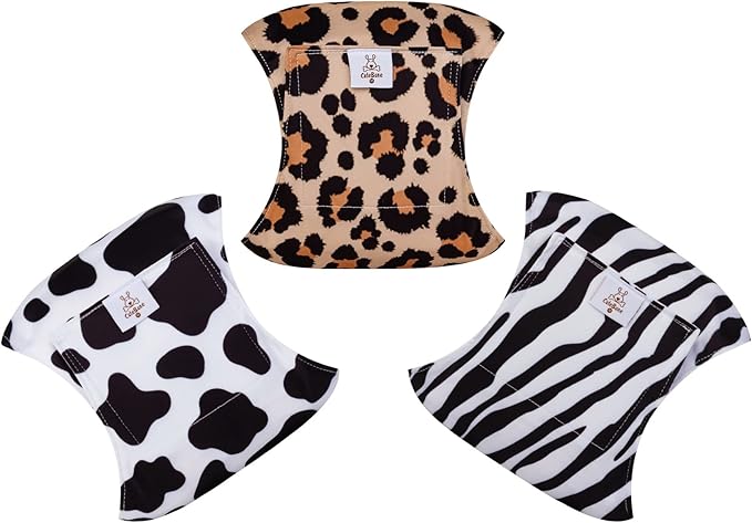 CuteBone Dog Diapers Male Washable Belly Band for Male Dogs Wraps 3pcs a Pack DM39L