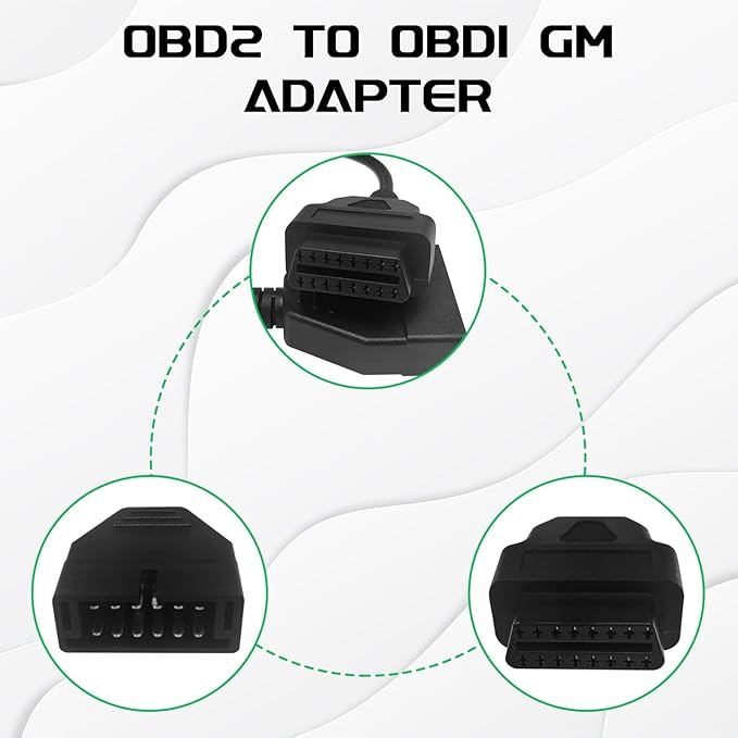 OBD1 Scanner, OBD1 to OBD2 GM Adapter, OBD 1 Scanner Cable Code Reader OBD1 12 Pins to OBD2 OBD II 16 Pins Socket Scan Diagnostic Extension Tool Cable Connector Replacement for GM Popular