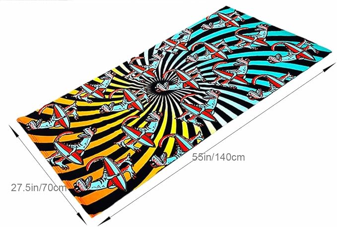YIFONTIN Microfiber Beach Towels Velvet Throw Blanket Super Soft Absorbent 27.5"x55" for Kids Bath Camping Swimming Pool Sports, Dinosaur.