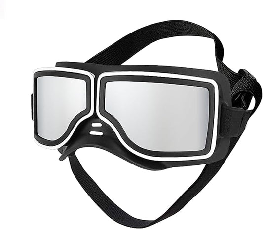 UV Protection Dog Goggles for Medium & Large Dogs - Waterproof Windproof Sunglasses, Durable Protective Eyewear for Long-Snout Breeds - Outdoor Hiking Running Glasses (Black(Wide Snout))