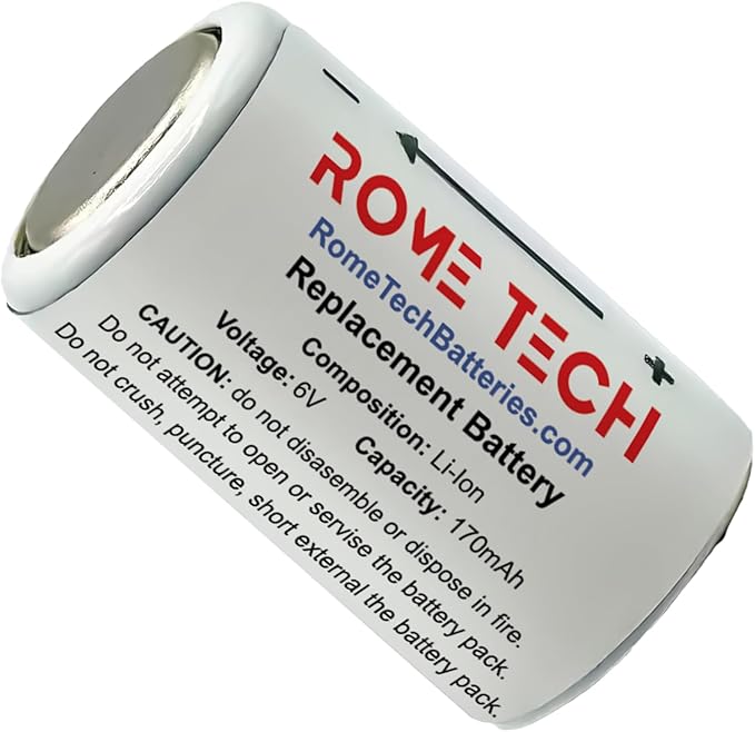 Rome Tech Replacement Battery for Pet Stop Dog Collars PCC-100, PCC-200, PTPIR-003, PTPFS-00, Ultra Elite - 6V 170mAh Lithium Ion Rechargeable
