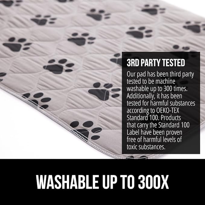 GORILLA GRIP Washable Puppy Pads, 46x28, Slip Resistant Dog Crate Mat, Waterproof Cloth Pee Pad for Training Puppies in Playpen, Reusable Pet Incontinence Blanket, Protects Sofa, Furniture, Floors