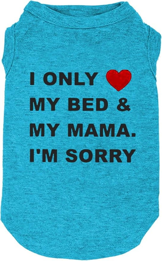 Dog Shirts Letter Printed Vest for Small Large Dogs Slogan Costume Dog Pajamas Puppy Gift Pet Clothes Mama's Boy (Small, O-Blue01)