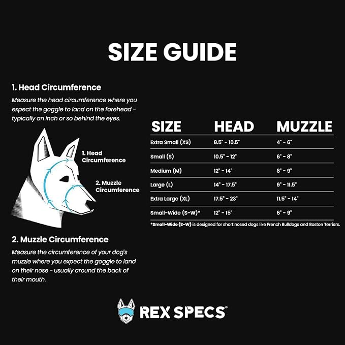 Rex Specs V2 Dog Goggles (Small, Black)