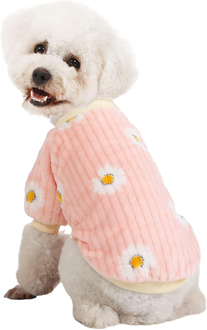 Dog Sweater, Dog Sweaters for Small Dogs, 2, 3 Pack Warm Soft Pet Clothes for Puppy, Medium Large Cat, Dogs Girl or Boy, Dog Shirt for Winter Christmas (Pink+Purple+Yellow, Small)