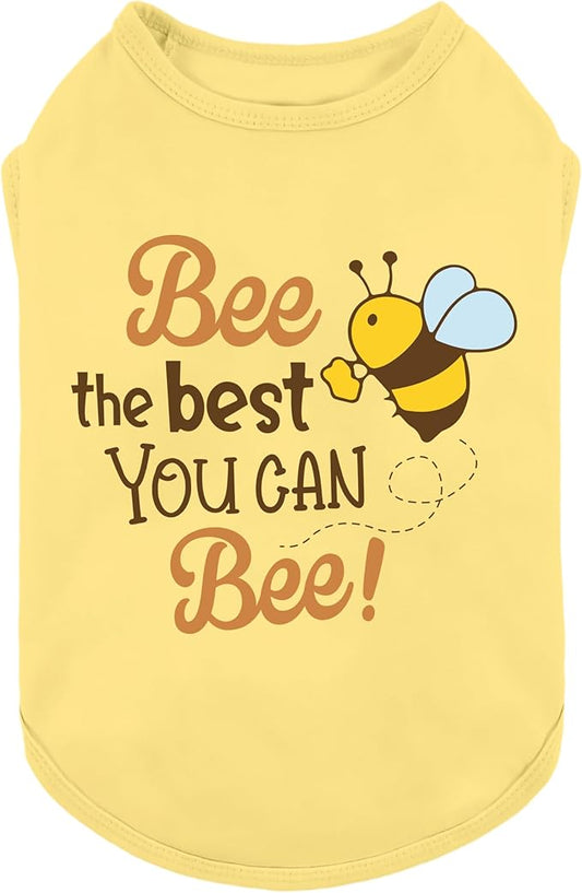 Fitwarm Bee The Best You Can Dog Shirt, Summer Clothes for Small Dogs Boy Girl, Funny Pet Outfit, Yellow, Brown, Blue, XL