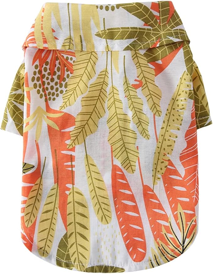 Tangpan Summer Pet Daisy Hawaiian Beach Plaid Print Shirts Clothes for Dog S08 Orange M