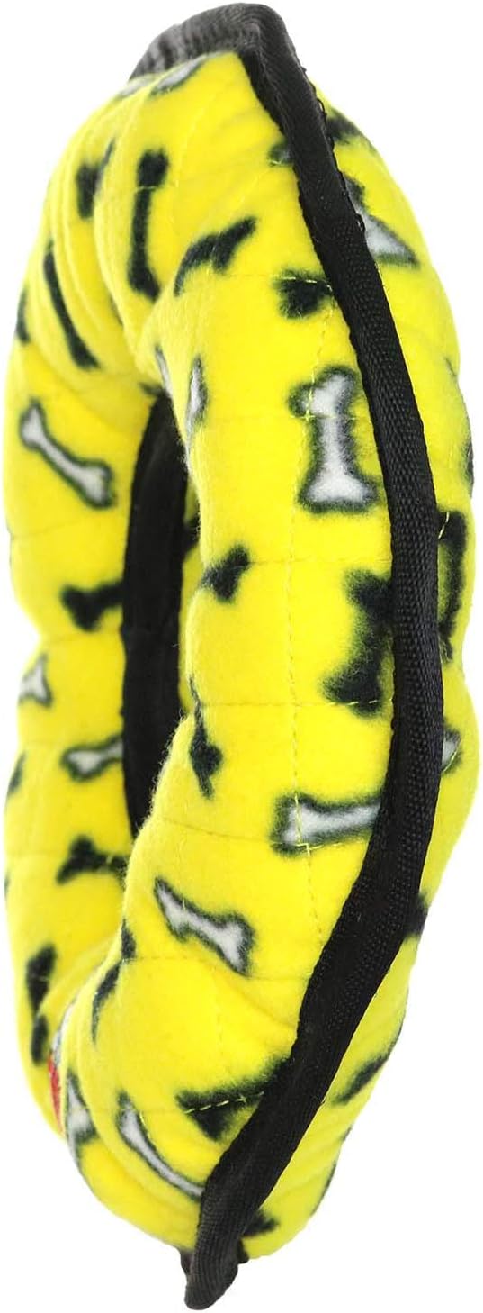 TUFFY - World's Tuffest Soft Dog Toy -Ultimate Ring Yellow & 3 Way Tug Red-Combo Pack-Squeakers-Made Durable, Strong & Tough.Interactive Play(Tug, Toss & Fetch).Machine Washable & Floats