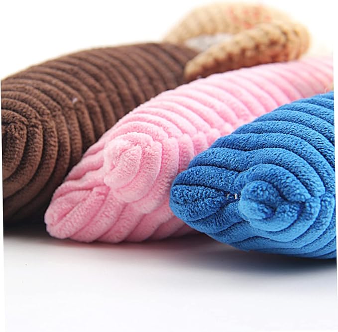 FRCOLOR Animal Pattern Dog Toys for Puppies Chewing Squeaking Pet Toys Soft Cotton Material for Dog Fun