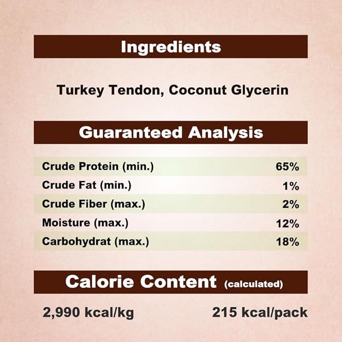 A Freschi srl Turkey Tendons for Dogs, USA-Sourced, Healthy Dog Treats, Rawhide-Free Puppy Chews, Long Lasting, All Natural, Hypoallergenic Dog Treats for Large Breeds, 10 Count Box Rope (L)