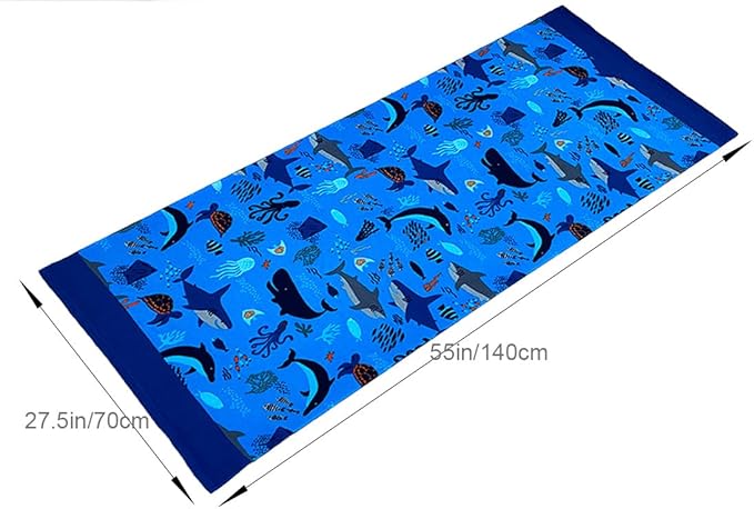 YIFONTIN Microfiber Beach Towels Velvet Throw Blanket Super Soft Absorbent 27.5"x55" for Kids Bath Camping Swimming Pool, Shark.