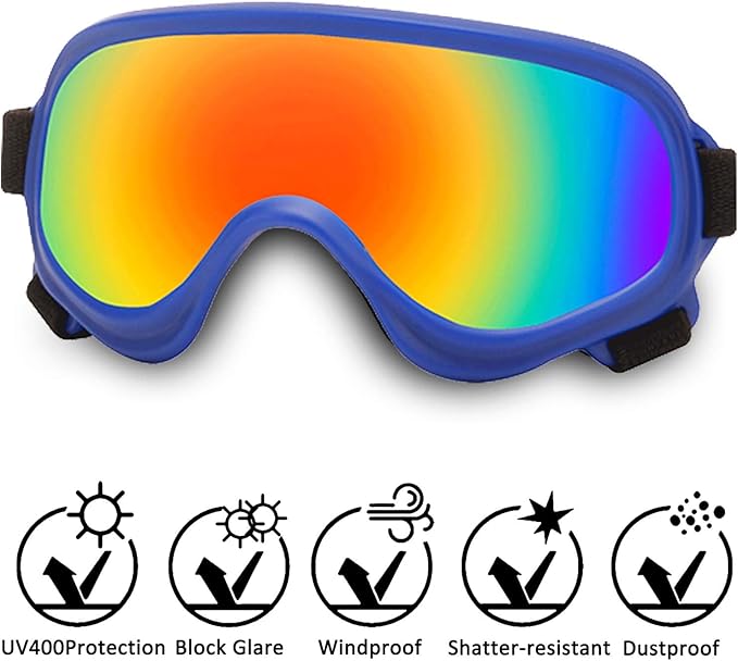 Dog Sunglasses,Doggles Anti-UV Protection, Pet Sunglasses with Adjustable Strap, Suitable for Motorcycle Car Driving Bike Riding Hiking Swimming Wind Dust Fog Dog Eye Protection