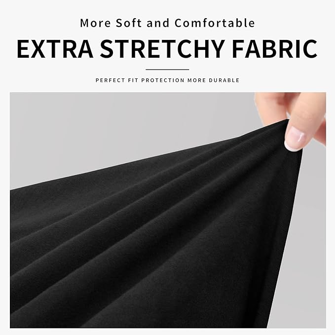 Easy-Going 100% Dual Waterproof 4 Pieces Oversized Cover Stretch Soft Couch Cover for Dogs, Sofa Slipcover for 3 Separate Cushion Couch Leakproof Furniture Protector for Kids, Pets Black
