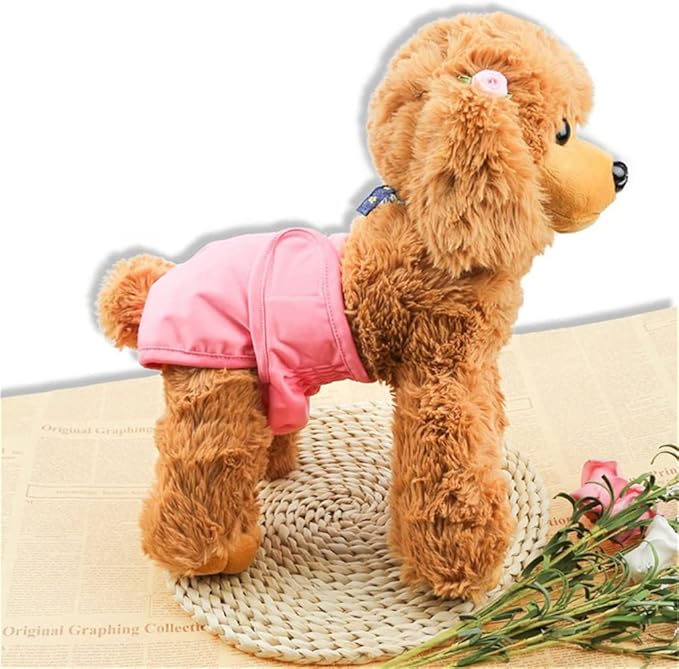 Washable Female Dog Diapers Reusable Doggie Diapers Sanitary Wraps (Pink Rose, S(11.0''-16.1''))