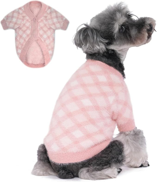 Dog Sweater, Sweaters for Small Dogs, Warm Soft Pet Clothes for Puppy, Medium Large Cat, Dogs Girl or Boy, Dog Shirt for Winter Christmas (Pink, Small)