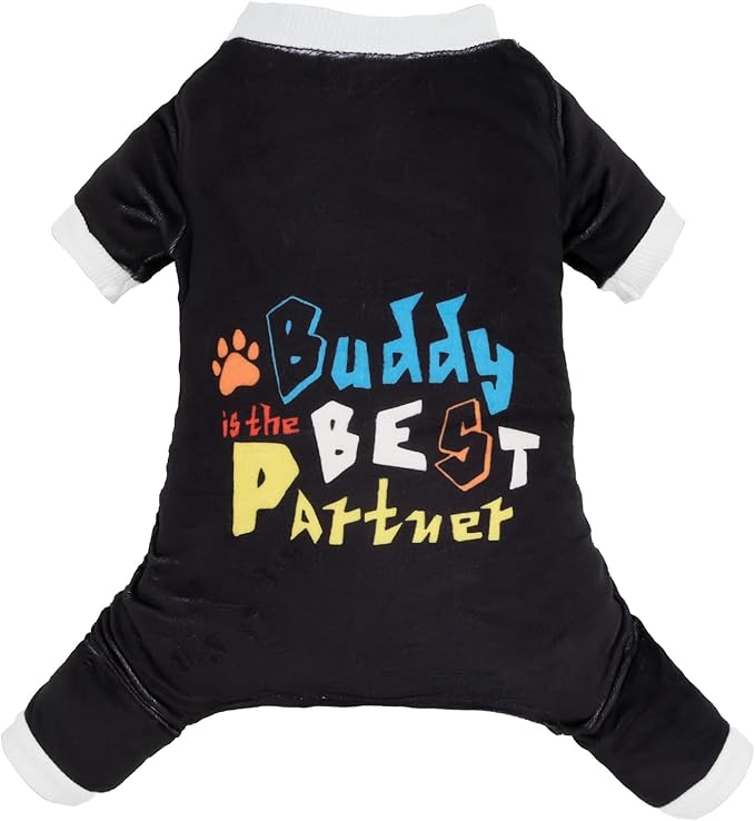 CuteBone Soft & Stretchy Buddy is Best Partner - Cozy Pet Jammies Breathable Jumpsuit for Small Dogs - All-Season Comfy Outfit Easy-On Pullover Design - Keeps Pets Warm & Comfortable P342S
