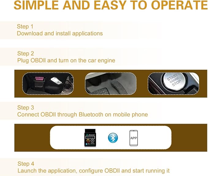 Car Bluetooth OBD2 Diagnostic Tool, ELM327 V2.1 Code Reader for Real-time Monitoring, Mini Anti-interference Scanner for Reset Clear Engine Light, Universal for IOS Android Windows (Black)