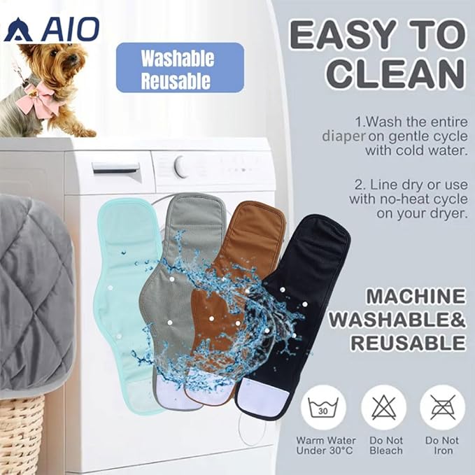 Washable Reusable Dog Diapers Male Breathable Belly Bands with Nappy in Summer Washable Reusable Dog Male Wraps L (3 Pack)