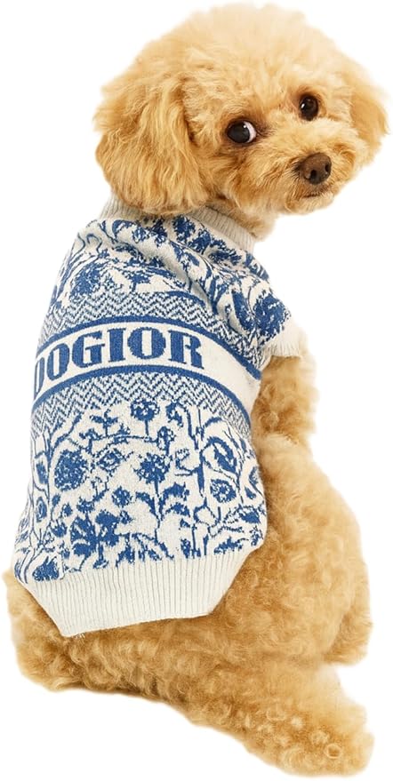 Luxury Dog Sweater – Soft Knit Designer Pet Outfit for Small Dogs & Puppies, XS–L, Stylish Warm Clothing for Yorkies, Chihuahuas, Dachshunds, Maltese, French Bulldog