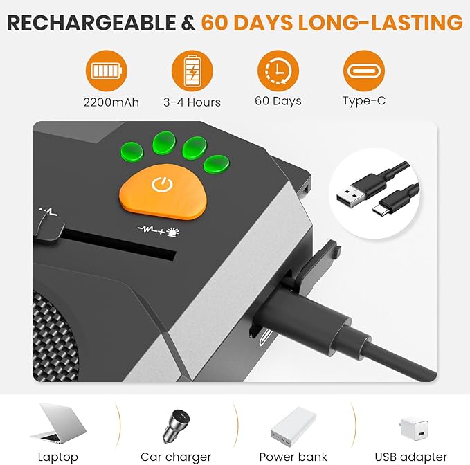 Automatic Anti Barking Device for Dogs, Ultrasonic Dog Bark Deterrent with 3 Emitters, 50Ft Range, No Shock Barking Silencer, IP66 Waterproof for Outdoor & Indoor