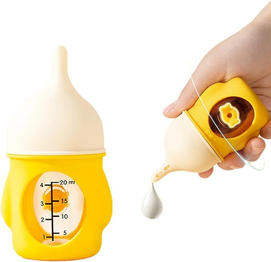 20ML Kitten Bottle and Puppy Bottles for Nursing, Puppy Bottles for Nursing Puppy Milk, One-Piece Silicone Pacifier, Anti Choking Valve, Capable of High-Temperature Disinfection - Yellow