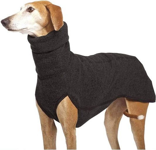 Esobo Fleece Dog Apparel Winter Warm Dog Coat Doggie Turtleneck Cozy Jacket Soft Shirt Vest Stylish Pet Outfits for Small Medium Large Dogs Black