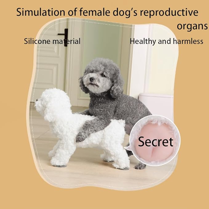 JIUSILIFE Dog Mating Toy, Male Dog Silicone Mating Toy, Anxiety Relief Dogs, Simulated Hair, Teddy Vent Interactive Toys, for Male Estrus,Sleeping Plush Toy, Pet Estrus,2,L