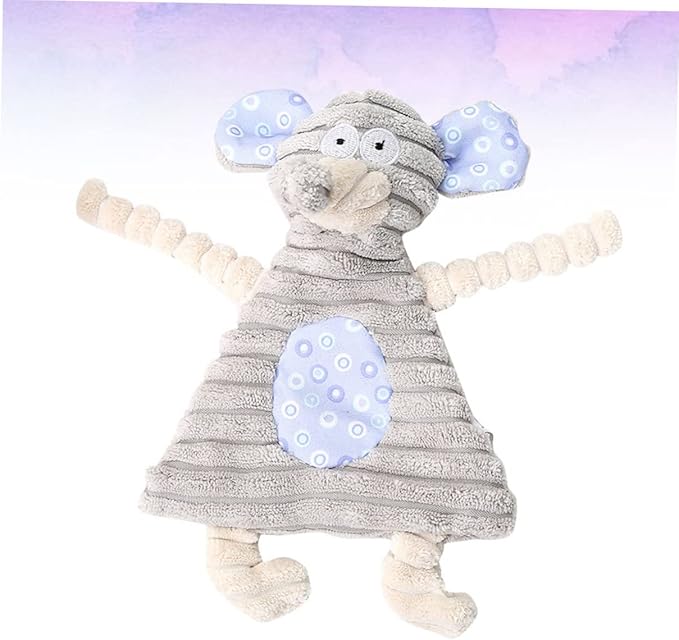 Dog Toys Corduroy Molar Pet Toys Sound for Chewing Playing Cute Stuffed Animal for Home and Grey