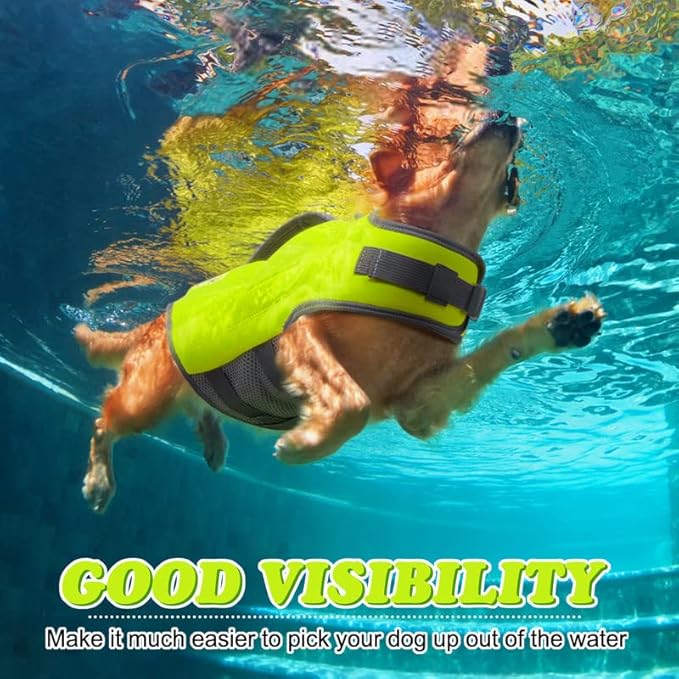 Dog Life Jacket - Small Dog Flotation Vest with Reflective Stripes and Rescue Handle
