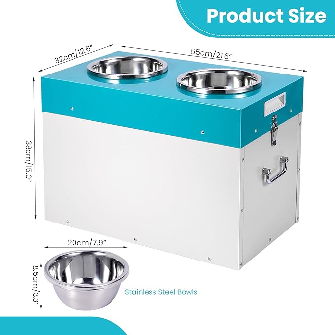 Elevated Dog Bowls with Storage Large Breed 15" H Raised Dog Bowl, 2 in 1 Pet Food Storage Container & Feeder, Galvanized Steel Pet Feeder Feeding Station, Holds Up to 45lbs (L)