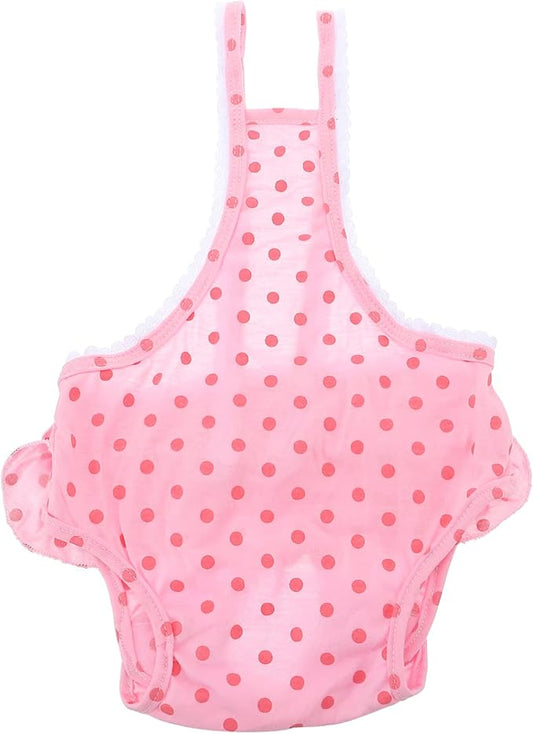 Dog Menstruation Underpant Soft Diaper Panties for Female Dogs Pink Design Super Absorbent Prevents Stains and Unwanted Mating During Heat