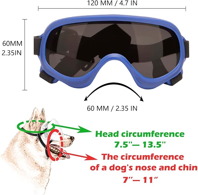 Dog Sunglasses,Doggles Anti-UV Protection, Pet Sunglasses with Adjustable Strap, Suitable for Motorcycle Car Driving Bike Riding Hiking Swimming Wind Dust Fog Dog Eye Protection