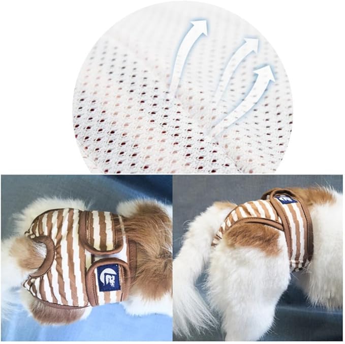 Didiseaon Pet Diapers with Tape, Washable Dog Diaper Sanitary Physiological Pants for Small Female Cat Dog Pet Clothes