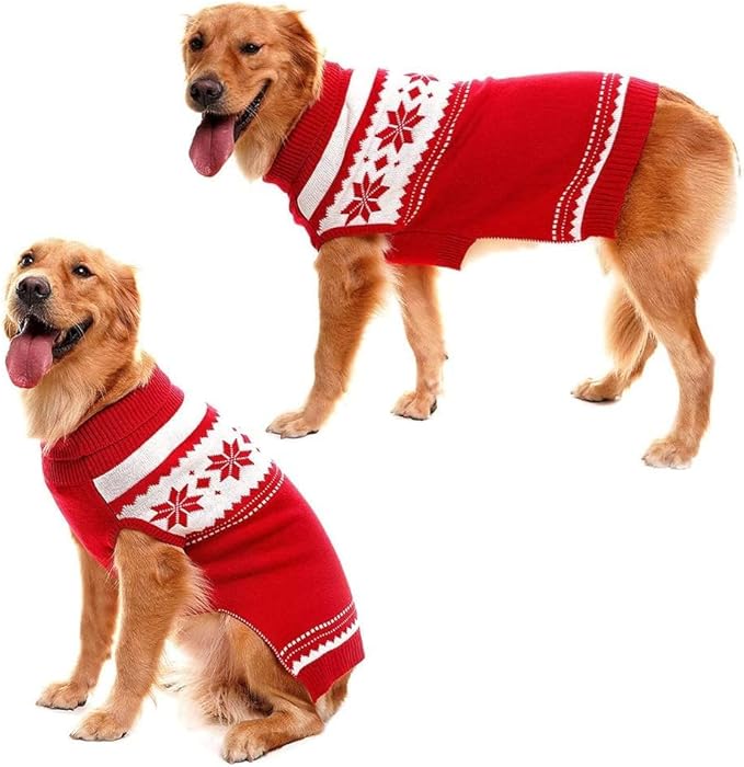 Mihachi Dog Sweater - Winter Coat Apparel Clothes with Colorful Stripes for Cold Weather