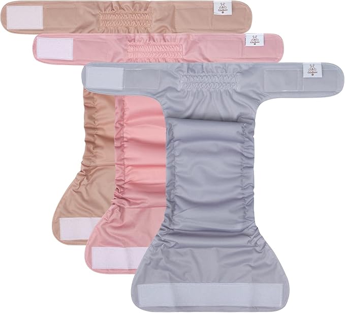 CuteBone Washable Dog Diapers Female No Tail Hole 3 Pack Reusable Doggie Period Training Pants for Docked-Tail Frenchie French Bulldog Boston Terrier Without Tail WWD07S