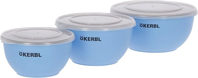Maxi-Pet 80528 Stainless Steel Bowl Set with Lid 550 ml / 900 ml / 1200 ml Blue